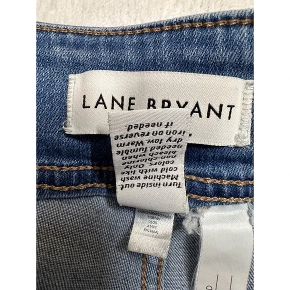 Lane Bryant High Rise Flex Magic Waistband Lace Hem Jeggings Light Wash 18 - Picture 9 of 10